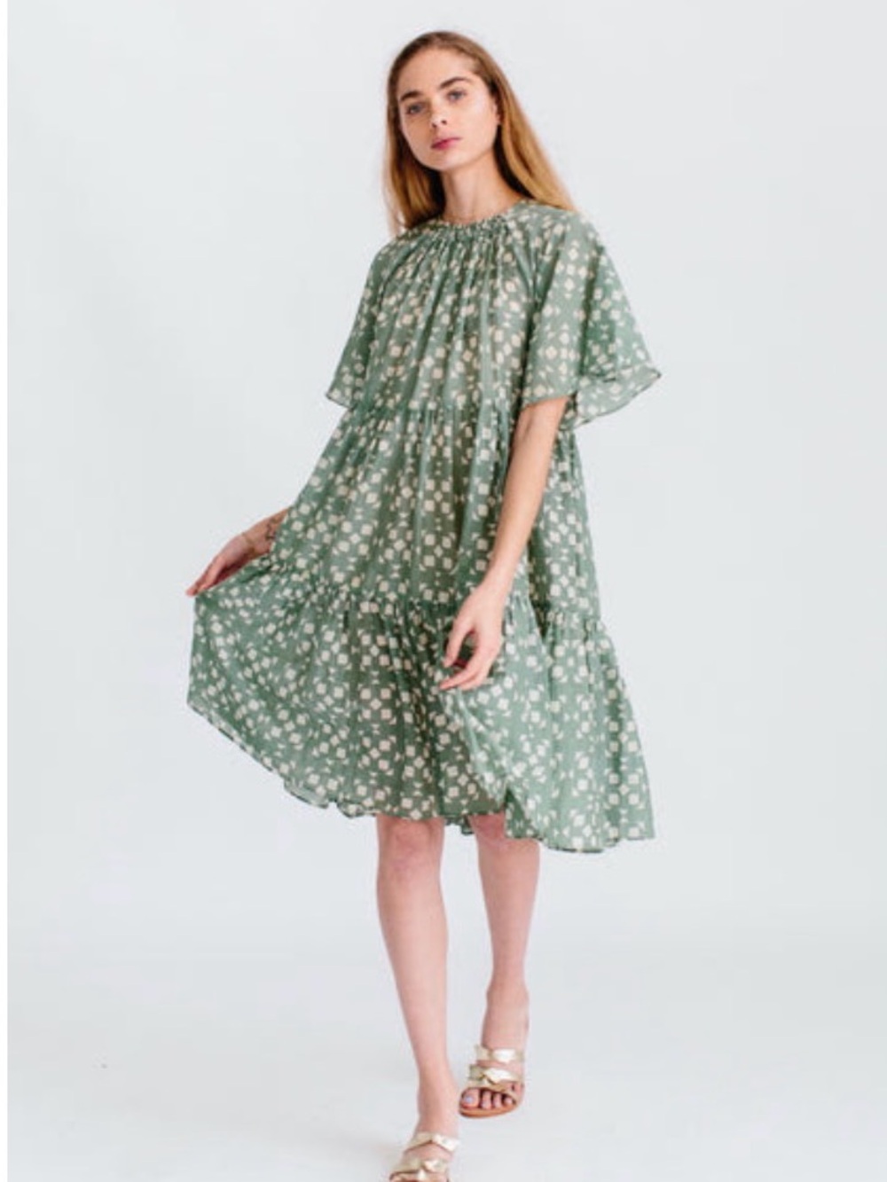 Mirth Vienna green tile print dress
